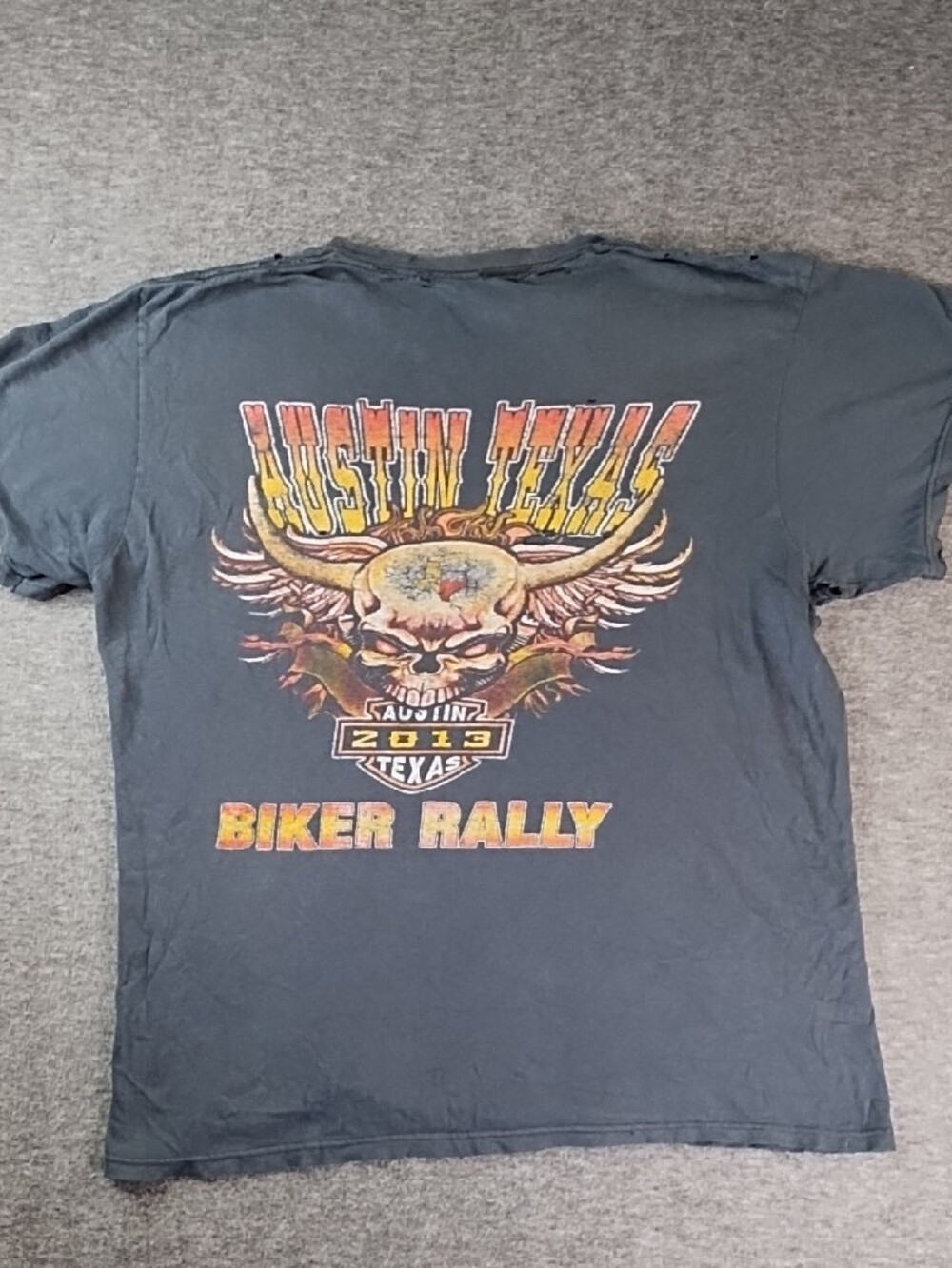 Harley-Davidson Black Short-Sleeve Tee with Yellow Chest Rally Graphic